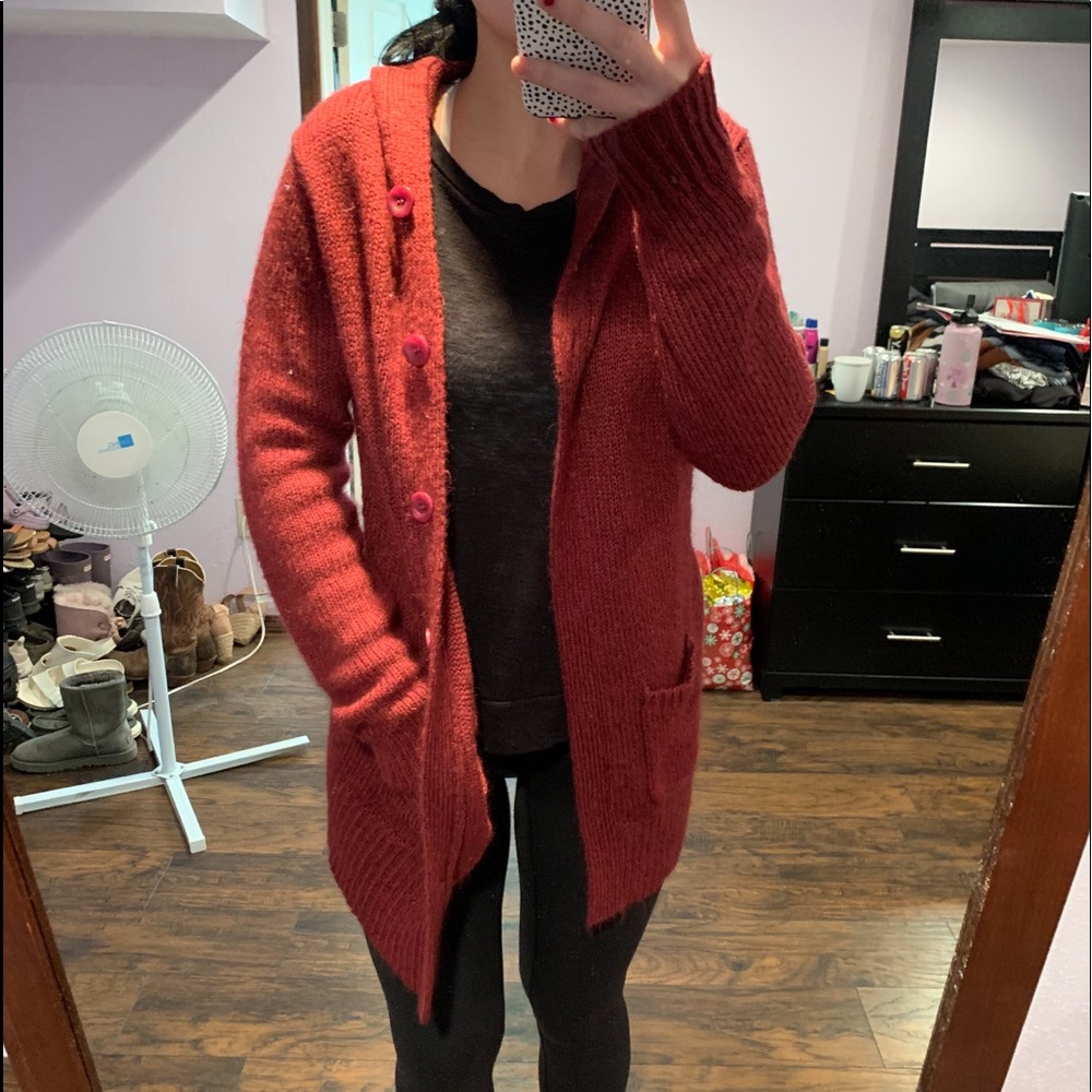 Maroon cardigan